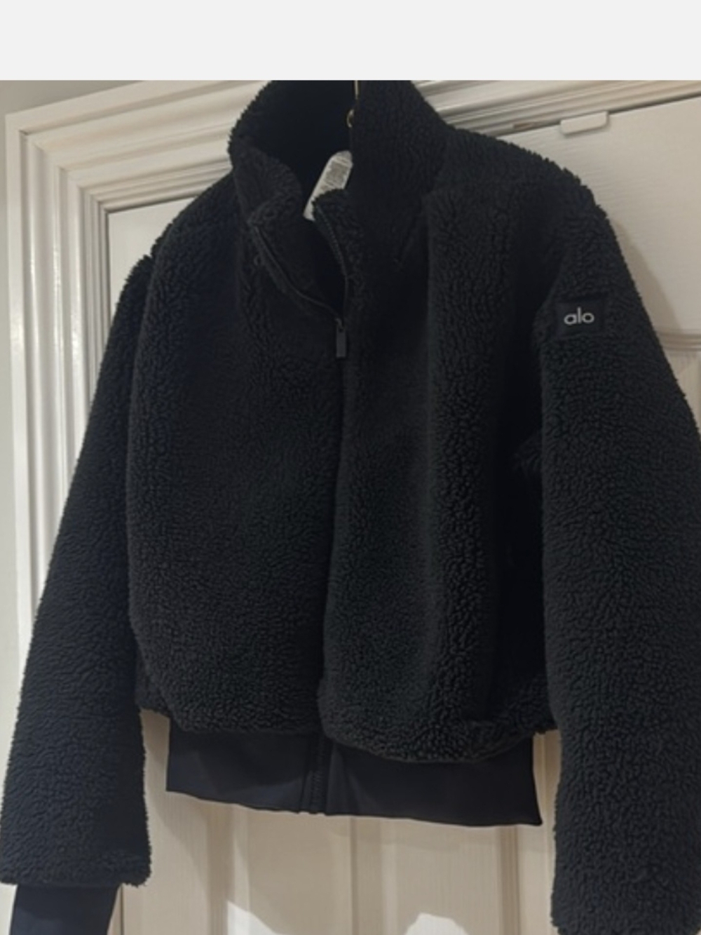 ALO Yoga Black Sherpa Zip-Up Jacket